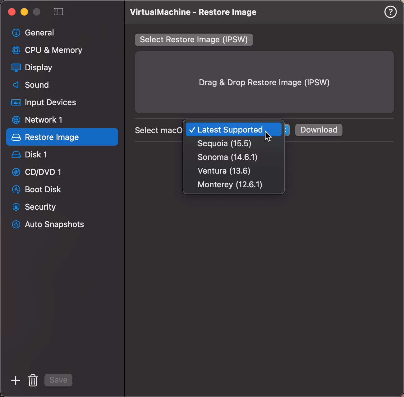 Restore Image Section