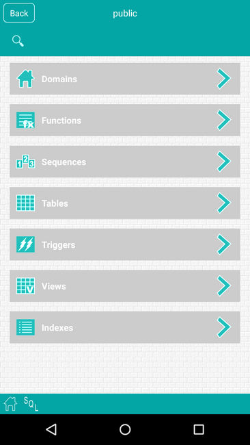 PostgreSql Android Screenshot 1