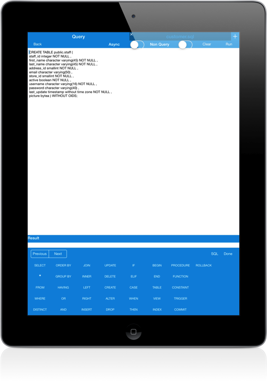 PostgreSql iPad Screenshot 4