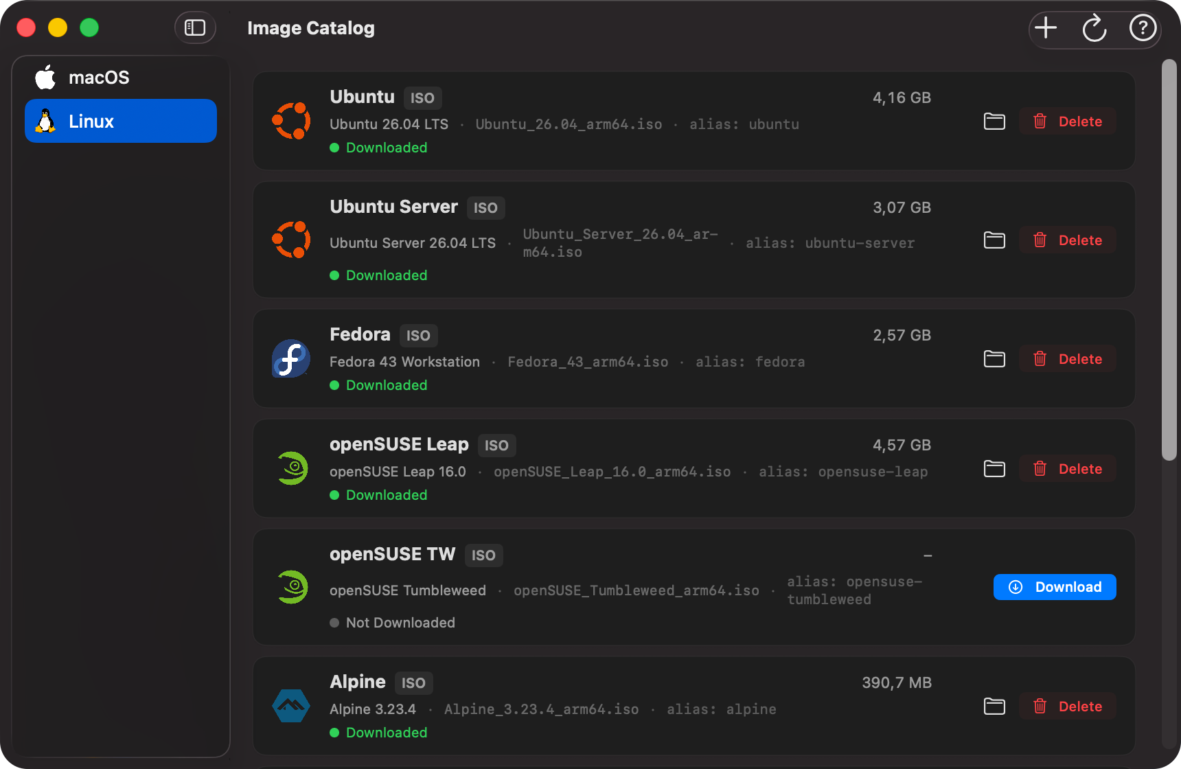 Image Catalog β Linux