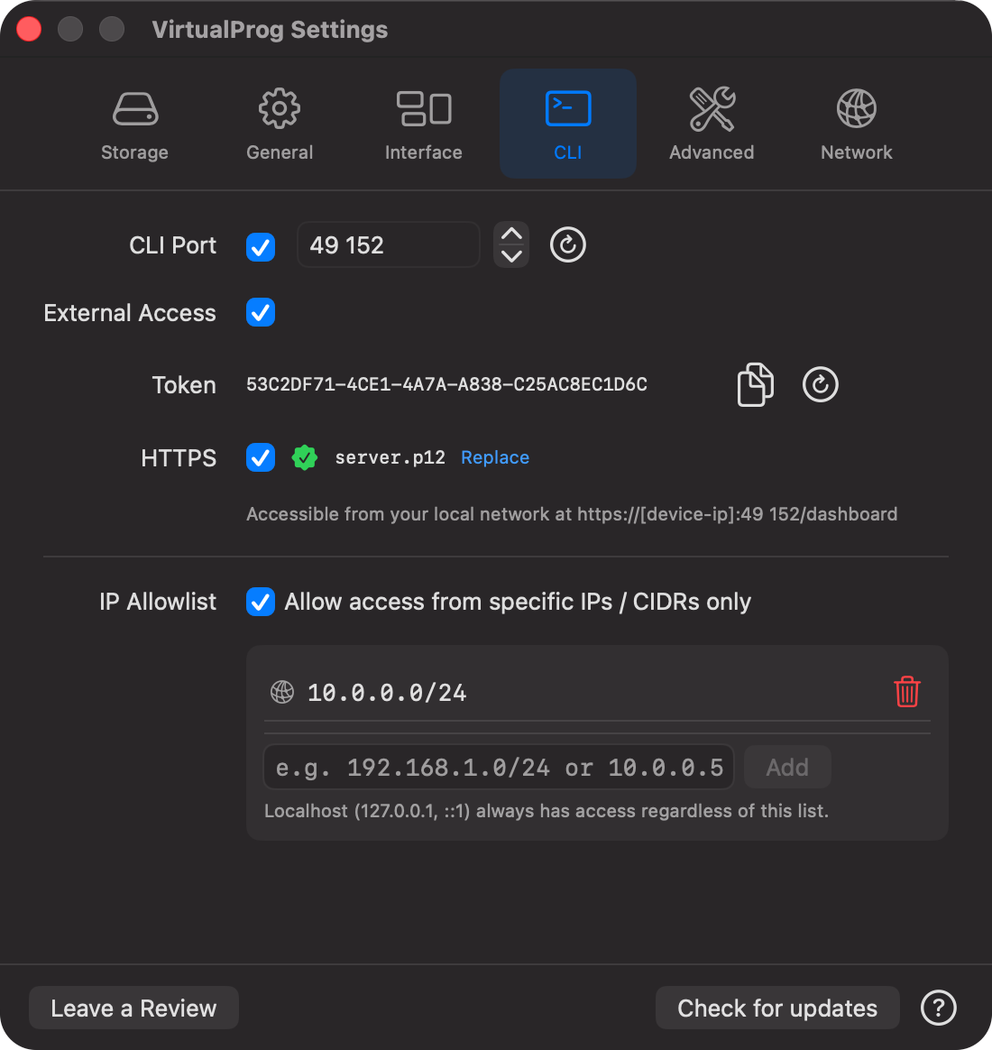 Settings CLI