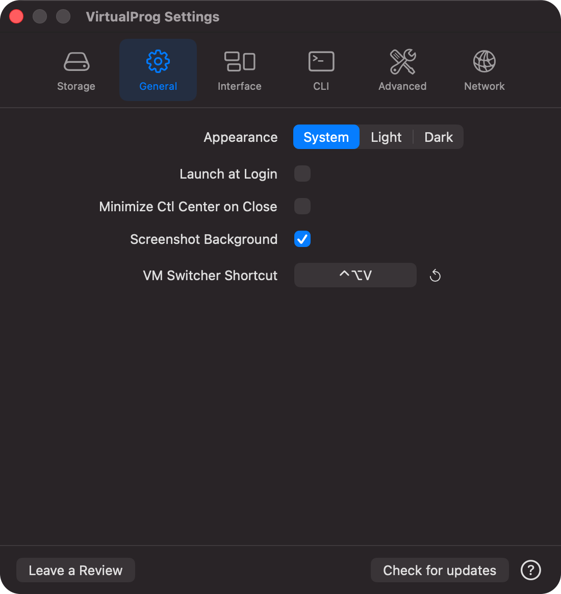 Settings General