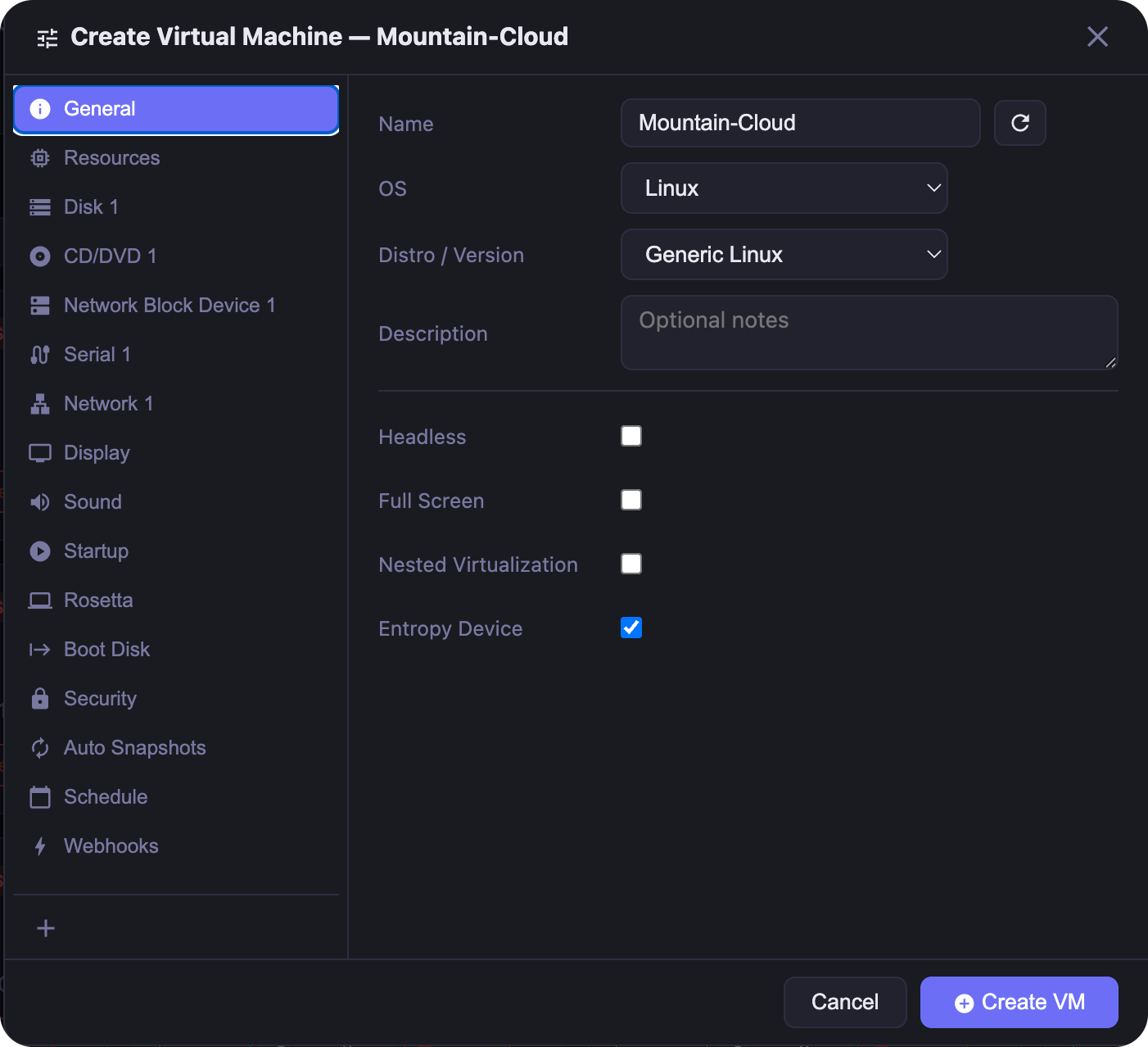 Create Virtual Machine